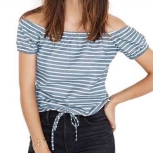 Madewell Tops - Madewell | Melody Off The Shoulder Striped Top